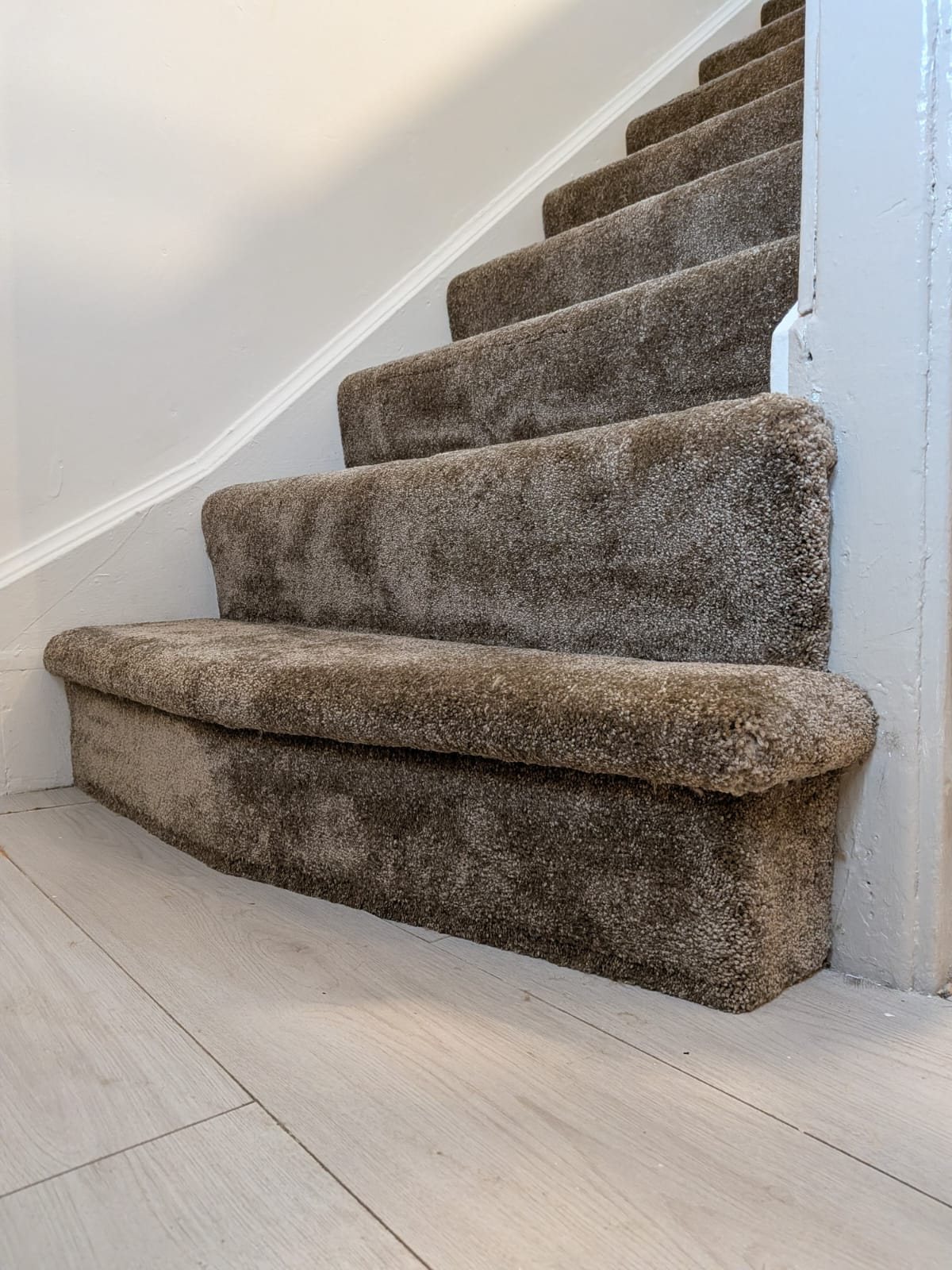 Bottom step, stripped back and rebuilt, after