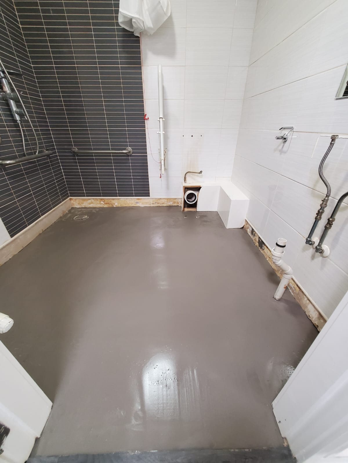 Wet floor area, stage 2: levelled